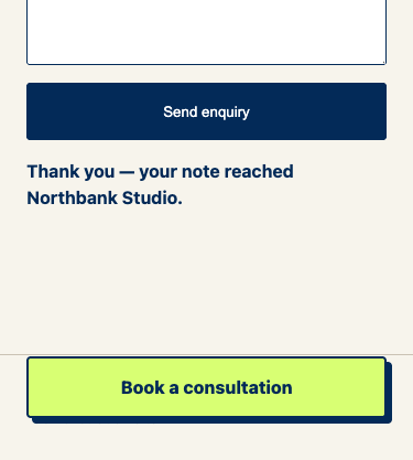 The repaired site passed at phone and desktop widths.
